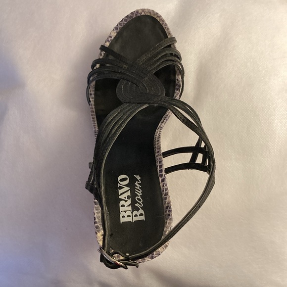 Bravo Browns Shoes - Wedge Heel Top Strap Sandals - Sz 7B - Picture 13 of 16